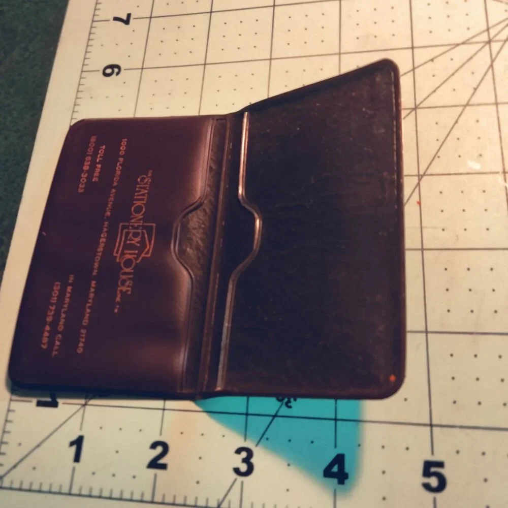 Black Plastic Business Card Holder Stationery House Maryland Vintage Retro